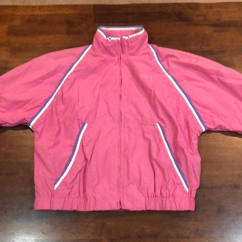 Vintage Liz Sport Jacket Womens Petite 90s Vented Windbreaker Full Zip Color Blo